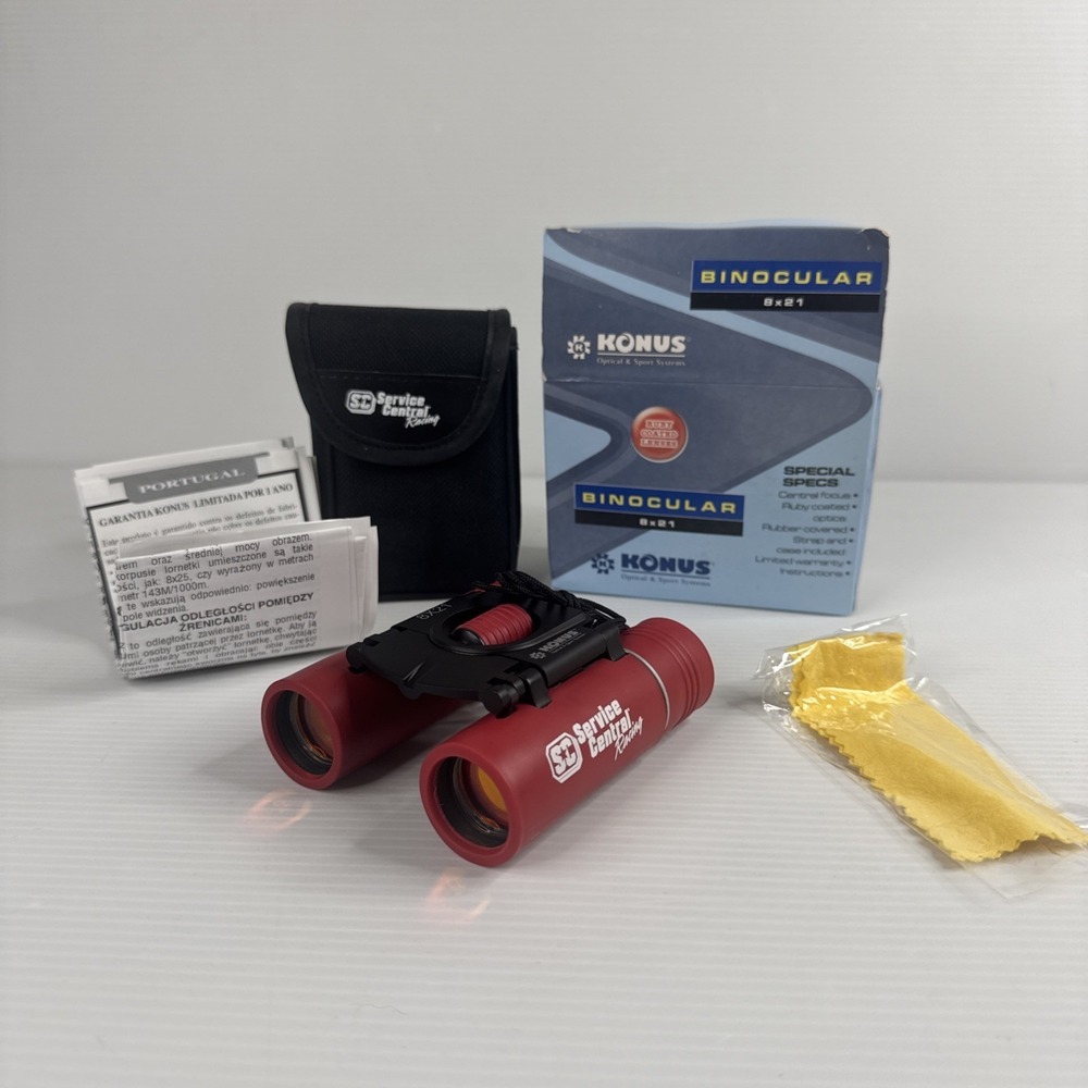 Konus Optical & Sport Systems Binocular 8x21 -COMPACT Service Central Racing RED
